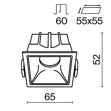 Встраиваемый светильник Technical DL043-01-10W3K-D-SQ-WB