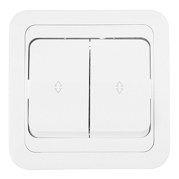 Переключатель Makel Mimoza двухклавишный встраиваемый белый (12026)