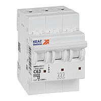 Автоматический выключатель модульный КЭАЗ OptiDin BM63 3P 63А тип C 4,5 кА 230/400 В (326818)