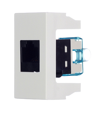 Розетка для кабель-канала компьютерная DKC Viva белая RJ45 1 модуль (45038)