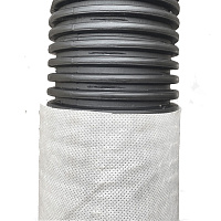 Труба дренажная двустенная гофрированная ДГТД (ДСГТ)-ПНД d110/94,2 мм SN4 с перфорацией в фильтре м.п.