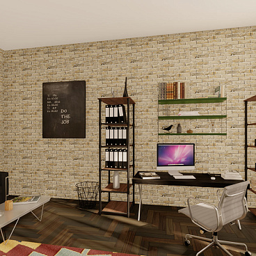 Искусственный камень White Hills Лондон Брик молочный (60 шт.=1,16 кв.м)