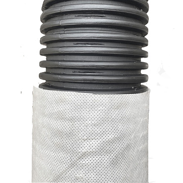 Труба дренажная двустенная гофрированная ДГТД (ДСГТ)-ПНД d110/94,2 мм SN4 с перфорацией в фильтре м.п.