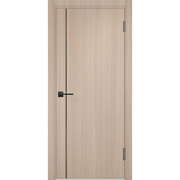 Дверь межкомнатная Милан (Вертикаль) 800х2000 мм финишпленка ясень шимо с декоративной вставкой с замком