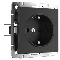 Розетка Werkel встраиваемая черная матовая (a051600)