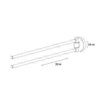 Полотенцедержатель Fixsen Hotel 380 мм двойной поворотный на шуруп металл хром (FX-31002A)