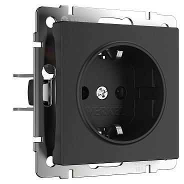 Розетка Werkel встраиваемая черная матовая (a051600)