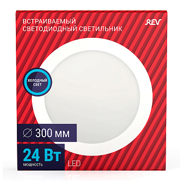Светильник встраиваемый светодиодный белый 24 Вт 6500К IP20 Rev ДВО (28943 2)