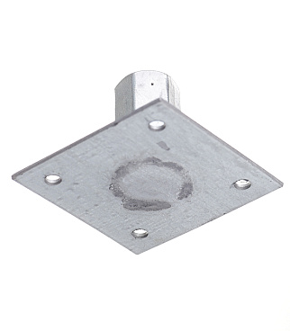 Пластина опорная оцинкованная 60х60х2 мм с гайкой М12