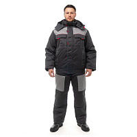 Костюм рабочий мужской утепленный Спрут Фаворит 52-54 рост 182-188 см серый/красный