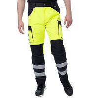 Брюки сигнальные Brodeks KS309 56 рост 182-188 см желтые/черные (KS309YELLOW56)