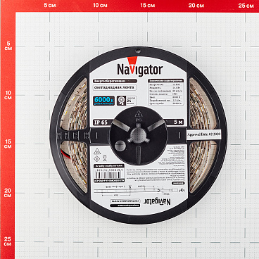Лента светодиодная SMD 5050 Navigator (71769) 6000К 14,4 Вт 12 В IP65 5 м