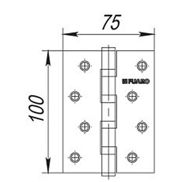 Петля Fuaro карточная универсальная неразъемная 100х75 мм латунь