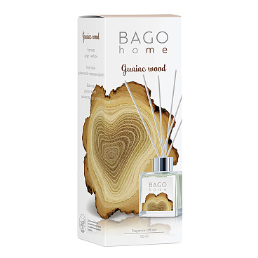 Аромадиффузор с палочками Bago home Гваяковое дерево 50 мл