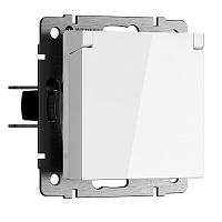 Розетка Werkel встраиваемая белая со шторками с крышкой (a069588)