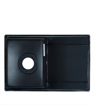 Мойка для кухни Granula Standart 76х50х20 см врезная с крылом кварц черная
