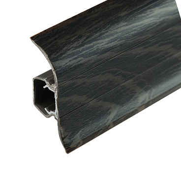 Плинтус ПВХ напольный Winart 47 мм дуб паленый 2500 мм S-профиль с кабель-каналом