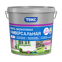 Эмаль универсальная акриловая Текс Профи основа D бесцветная глянцевая 2,7 л