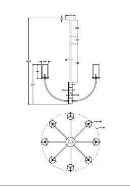 Подвесной светильник Maytoni MOD223PL-08BS
