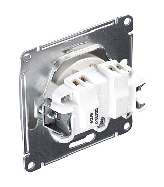 Розетка Systeme Electric Glossa встраиваемая алюминий (GSL000341)