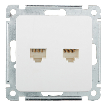 Розетка компьютерная Hegel Master встраиваемая белая 2хRJ45 (РСКК-440)