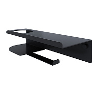 Держатель для туалетной бумаги Ulitka Unit с полкой с держателем освежителя воздуха металл черный (74104470)