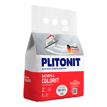 Затирка цементная эластичная Plitonit Colorit Premium светло-серая пакет 2 кг