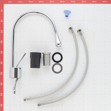 Смеситель для кухни Lavelly Button хром с высоким изливом однорычажный (673108)