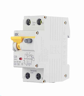 Автомат дифференциальный IEK Karat АВДТ-32 25А 1P+N тип A 30 мА 6 кА (MAD22-5-025-C-30)