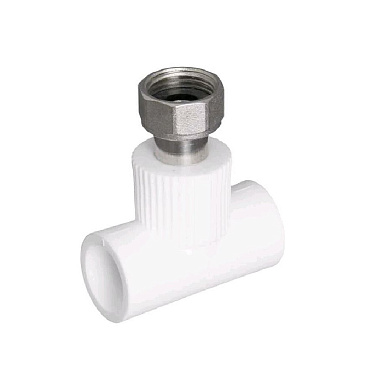 Тройник полипропиленовый Lammin 20 мм х 1/2 х 20 мм с накидной гайкой (Lm31048020015)