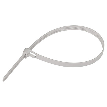 Стяжка кабельная Европартнер PRM 300х7,5 мм многоразовая нейлоновая серая (12 шт.) (S19 0066 9)