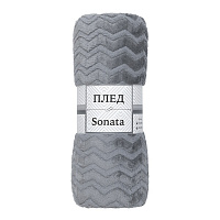 Плед 200х220 см TexRepublic Жаккард микрофибра серый