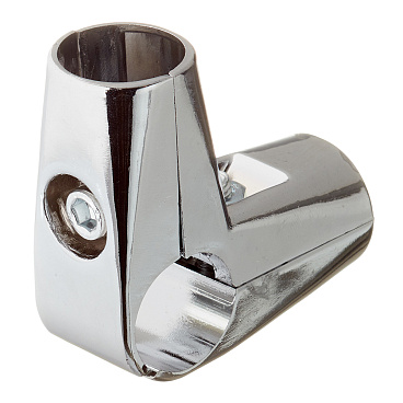 Соединитель угловой для трех труб к системе Joker d25 мм усиленный хром