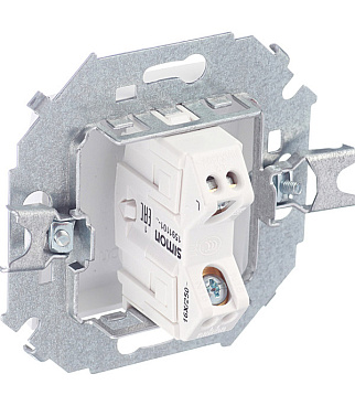 Выключатель Simon 15 одноклавишный встраиваемый белый (1591101-030)