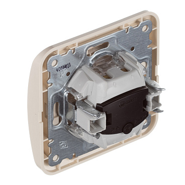 Выключатель Makel Mimoza двухклавишный встраиваемый бежевый с подсветкой (25023)