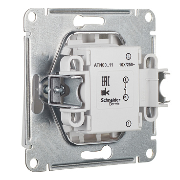 Выключатель Systeme Electric AtlasDesign одноклавишный встраиваемый белый (ATN000111)