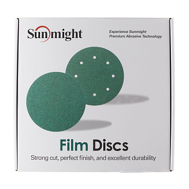 Диск шлифовальный Sunmight Film L312T d225 мм P40 на липучку пленочная основа (25 шт.) (53503)
