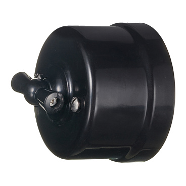 Выключатель Bironi Лизетта одноклавишный накладной черный ретро (B1-201-23)