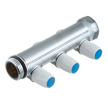 Коллектор Tiemme 1 ВР(г) х 3 выхода 3/4 НР(ш) ЕК х 1 НР(ш) регулируемый (1860013/1877K50060503)