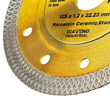 Диск алмазный по керамограниту Diamond Industrial Spider 125х22,2х1,2 мм турбо сухой рез