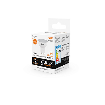 Лампа светодиодная Gauss GU10 3000К 9 Вт 640 Лм 175-240 В рефлектор тонированная