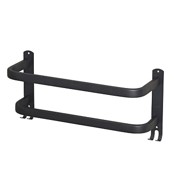 Полотенцедержатель 380 мм двойной на шуруп металл черный (9543875)