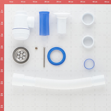 Сифон для раковины и мойки Wirquin Virplast 1 1/2х40 мм с выпуском d70 мм с соединением 40/50 мм (30980676)