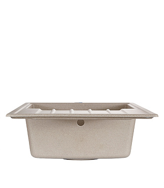 Мойка для кухни Granula Standart 76х50х20 см врезная с крылом кварц бежевая