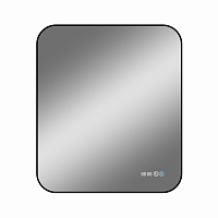 Зеркало с подсветкой прямоугольное 60х70 см с часами Continent Caseiro Led (ЗЛП5051)