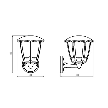 Светильник садово-парковый настенный Svet Сити Дели 1 черный E27 60 Вт IP44 (1202-01021/2841)