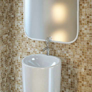 Мозаика Mir Mosaic Natural i-Tilе светло-коричневая из натурального камня 298х298х4 мм глянцевая