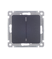 Выключатель Hegel Master двухклавишный встраиваемый черный (ВС10-451-08)