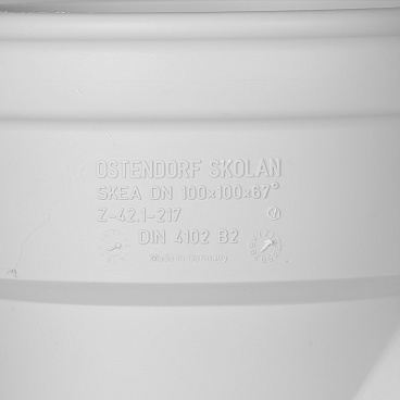 Тройник Ostendorf SKEA d110 мм 67° пластиковый бесшумный для внутренней канализации (335300)