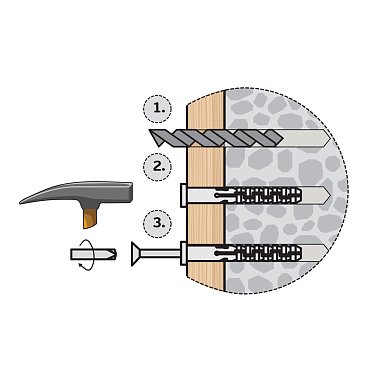 Дюбель распорный Hard-Fix PNDS 8x100 мм нейлон с шурупом для сквозного монтажа (40 шт.)